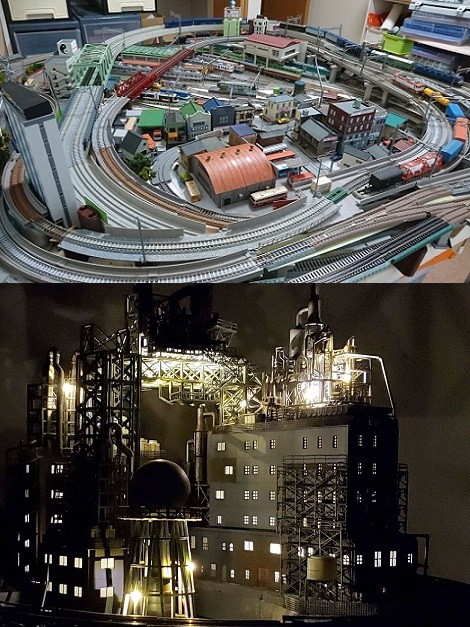 高密度の線路に工場夜景…“ちょっとした違和感”が注目されるジオラマの