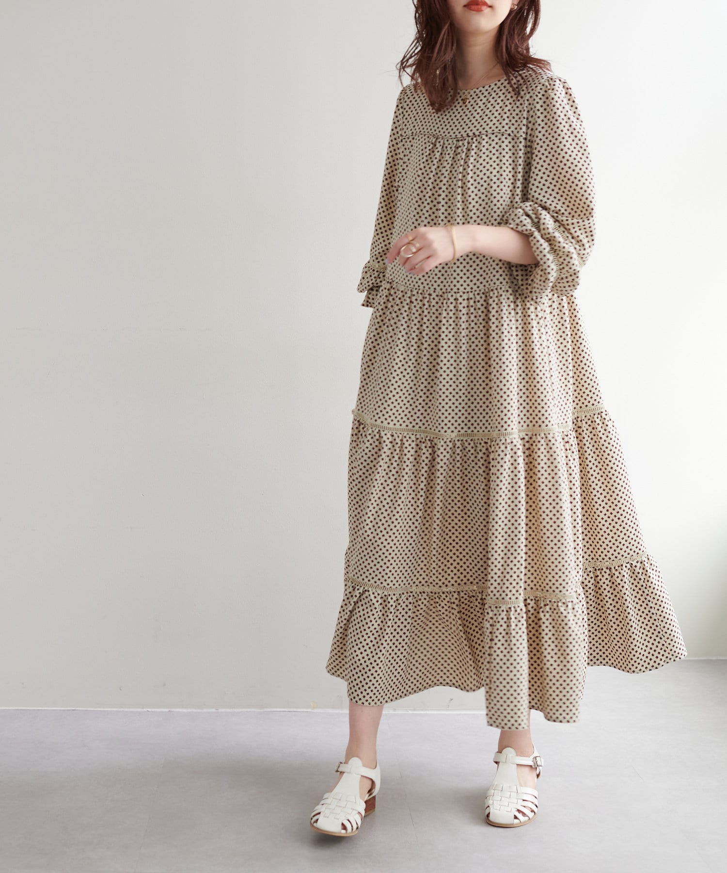 はしごレース使い大人ティアードワンピース | natural couture