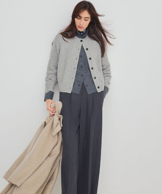 洗える】カシミヤブレンド ケーブルニットカーディガン / 23区