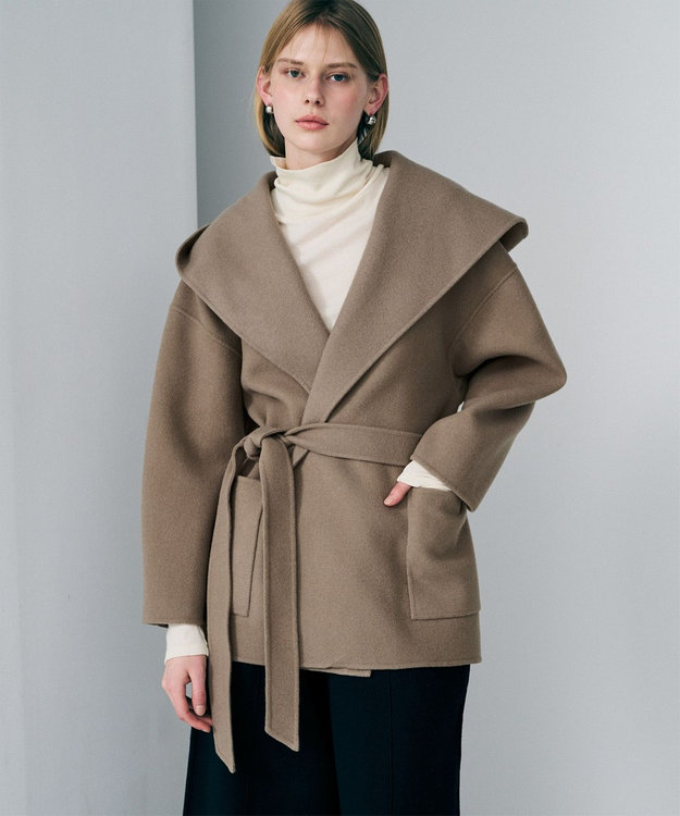 ATON メルトンフーディ ロープコート フーデット ガウン コート 山羊革