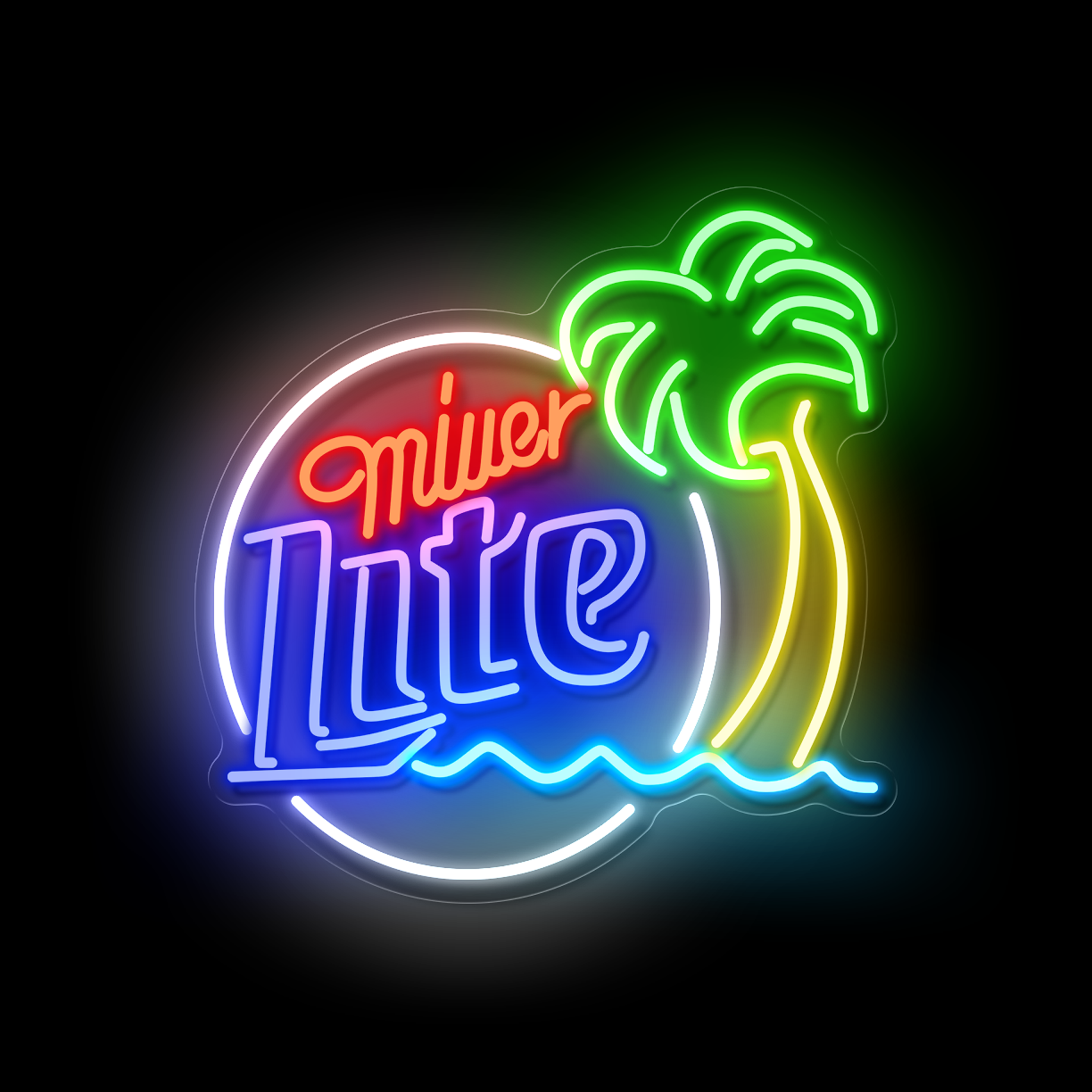 Miller Lite Neon Sign For Bar And Pubs | Free USA Shipping