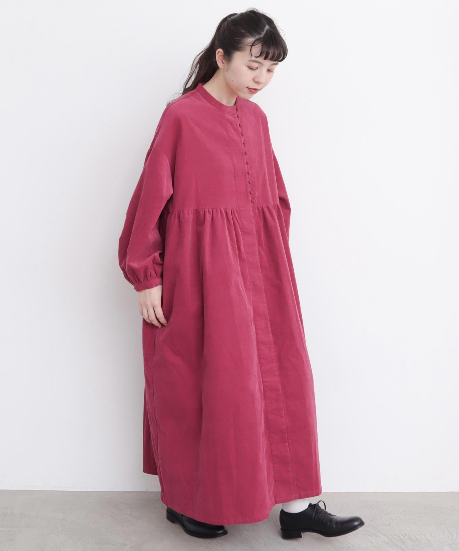 AMBIDEX Store 〇シャツコール ころころボタンワンピース(F クロ): l