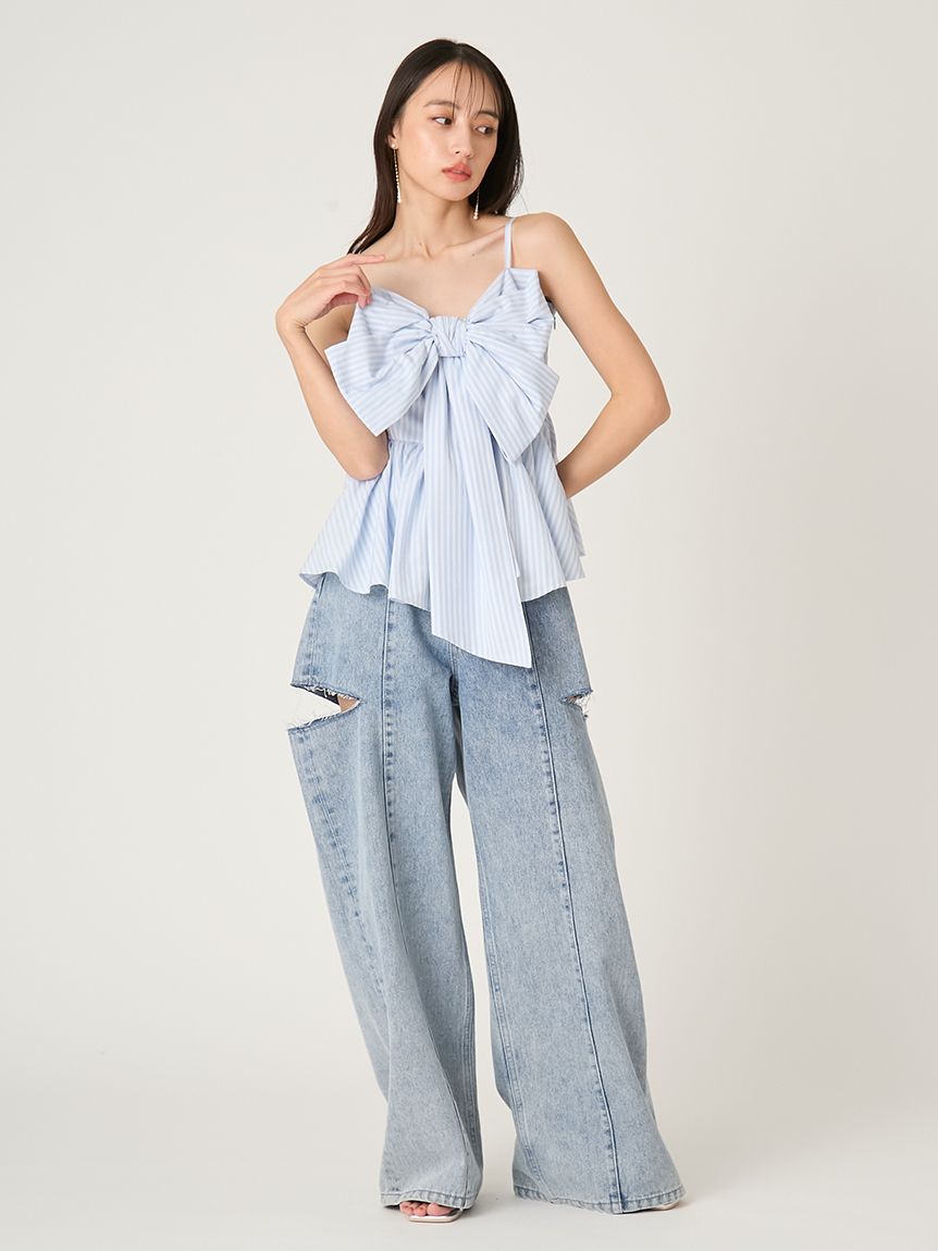 リボンペプラムキャミトップス(ブラウス)｜トップス｜FRAY I.D（フレイ