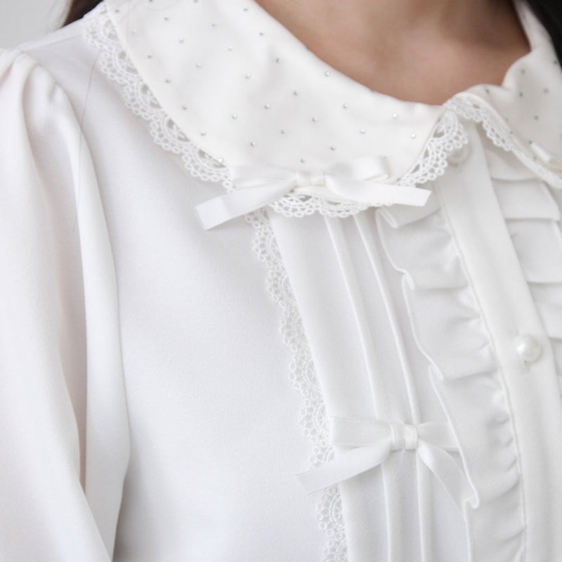 キラキラビジュレースリボンブラウス – レディースファッション通販の