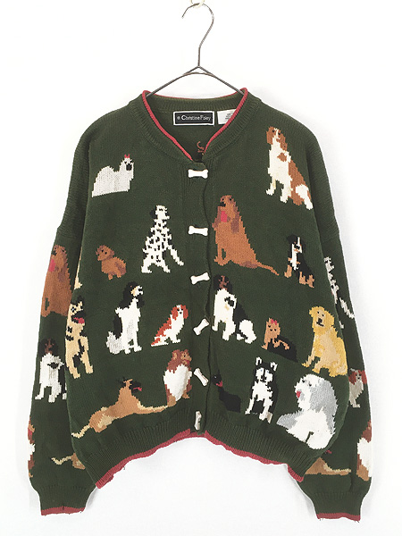 レディース 古着 90s Christine Foley 犬 わんちゃん アニマル