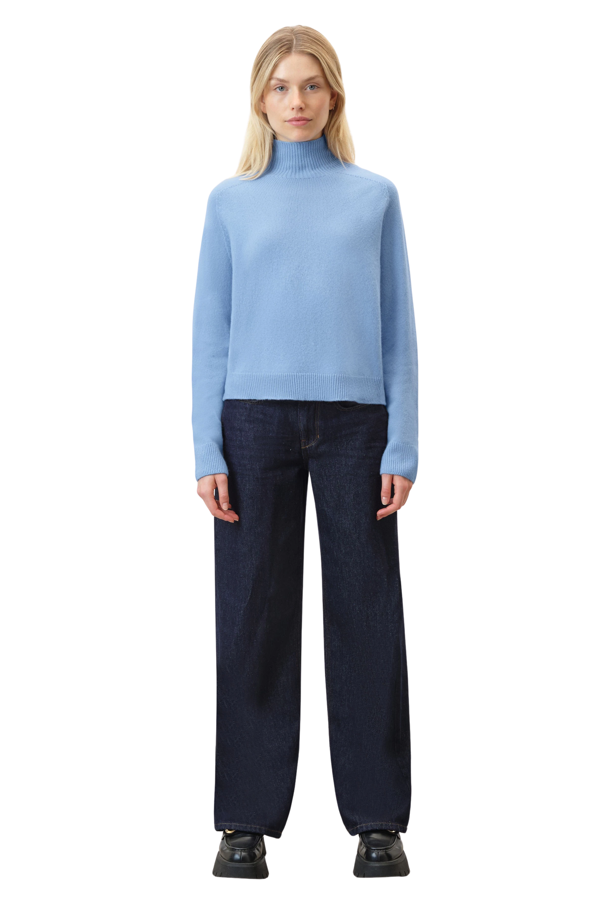 Women knit sweater LYZIMA in blue from DRYKORN