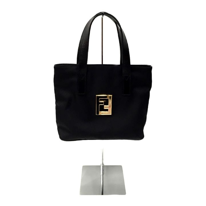 FENDI フェンディ FFロゴ金具 ナイロン×レザーバッグ 15321 ブラック