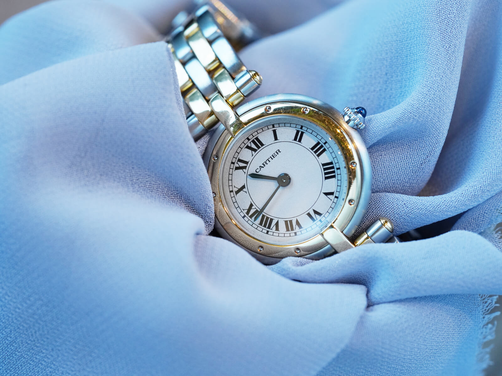 カルティエ/パンテールヴァンドームSM/ホワイトローマンダイヤル/2ロウ