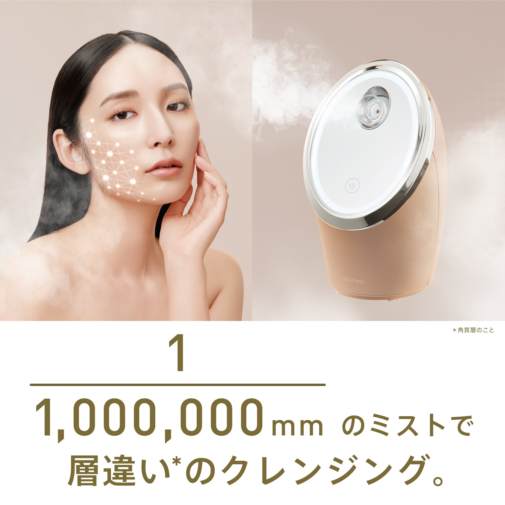 フェスティノ フェイシャルアロマナノスチーマー FFSTINO 白 ホワイト