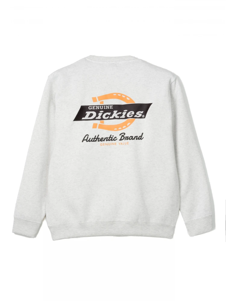 L．グレー 【GENUINE DICKIES】裏起毛バック刺繍+プリントトレーナー