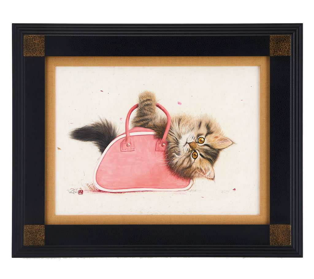 肉筆画特選】きみが僕にくれたもの―猫のいる風景 市来功成