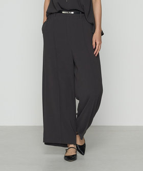 セットアップ対応】トリアセバックサテンジョーゼット ワイドパンツ