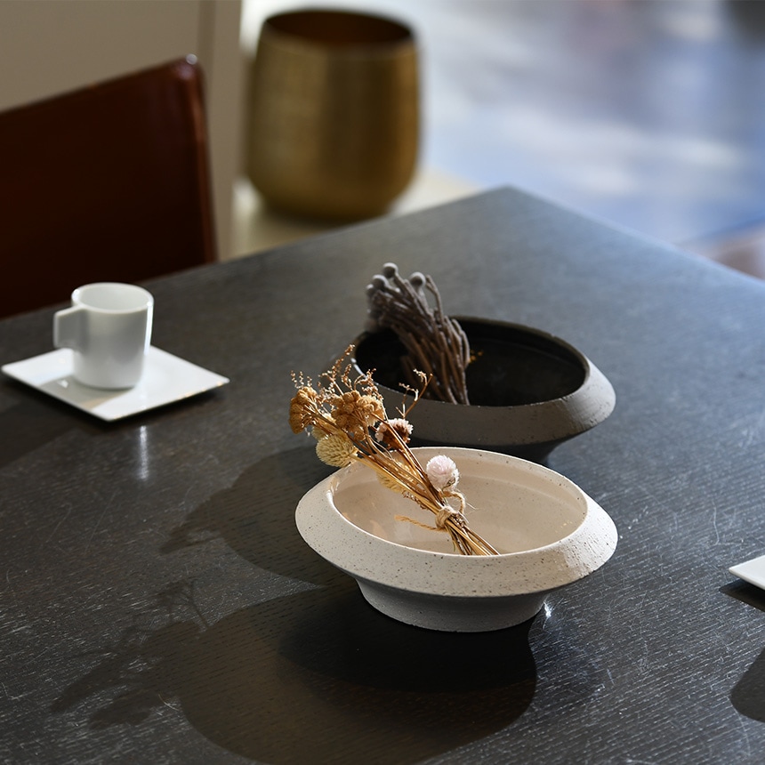 生け花 花器 水盤 陶器 和菓子のような 和風 お盆型S 浅型 平鉢 盆栽鉢