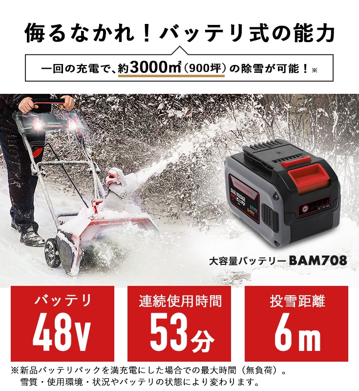 充電式電動除雪機 大容量バッテリー2個+急速充電器1個 SNE402 | 除雪機