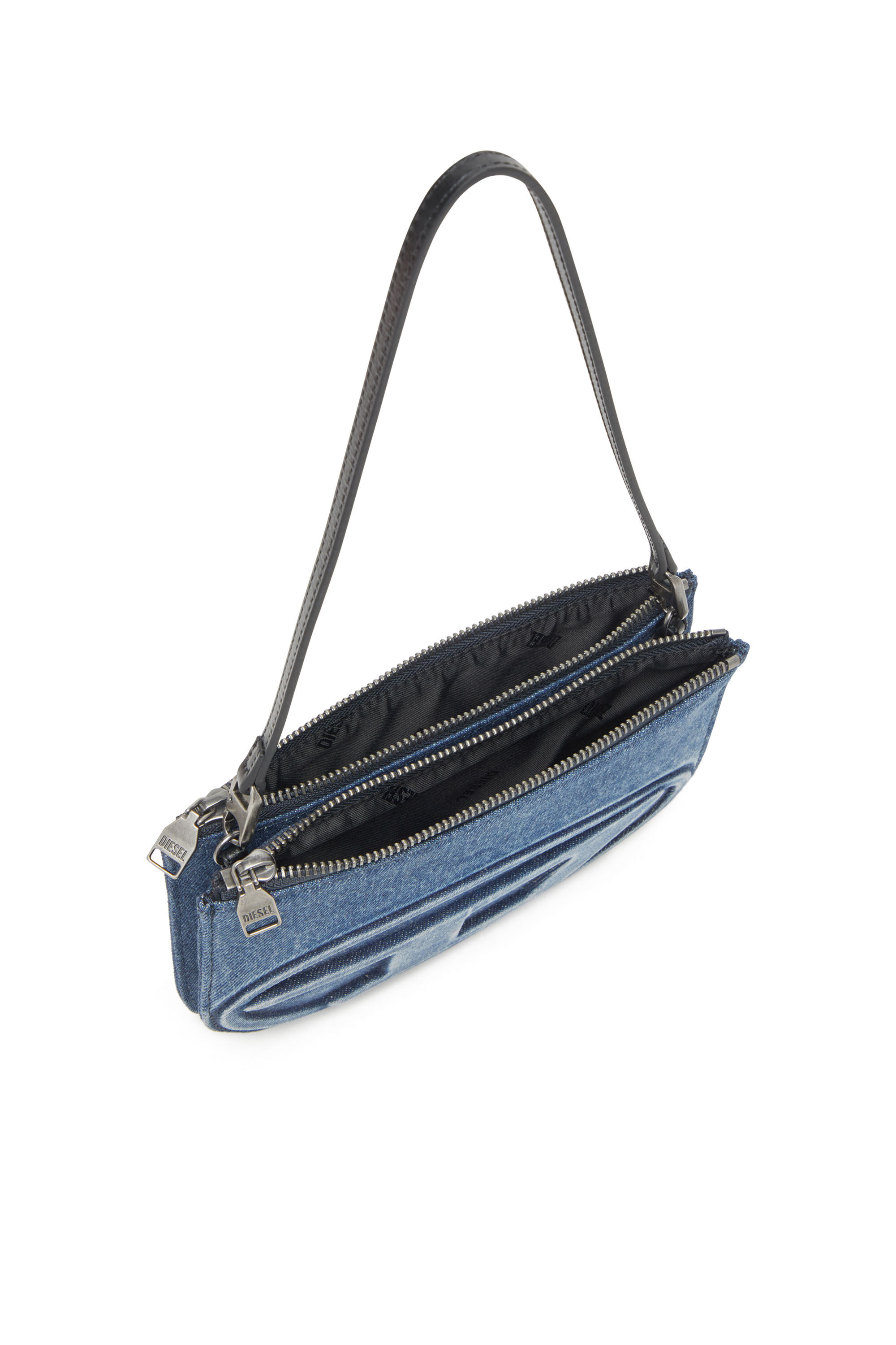 Women's 1DR Twin-Double-pouch shoulder bag in solarised denim