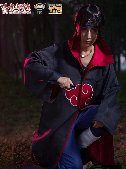 NARUTO うちはイタチ コスプレ衣装 - 赤い雲の暁ローブセット