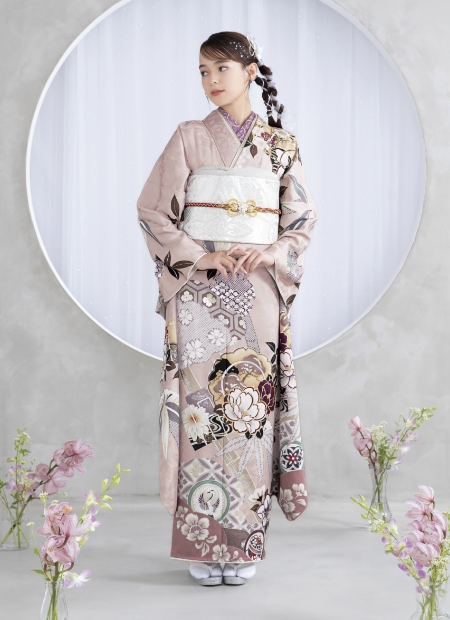 ピンク/桃/かわいい/レトロ】の成人式振袖人気ランキング/BTN-2210