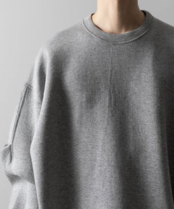 ssstein / シュタイン】COTTON DOUBLE KNIT TUCKED CREW NECK LS - TOP