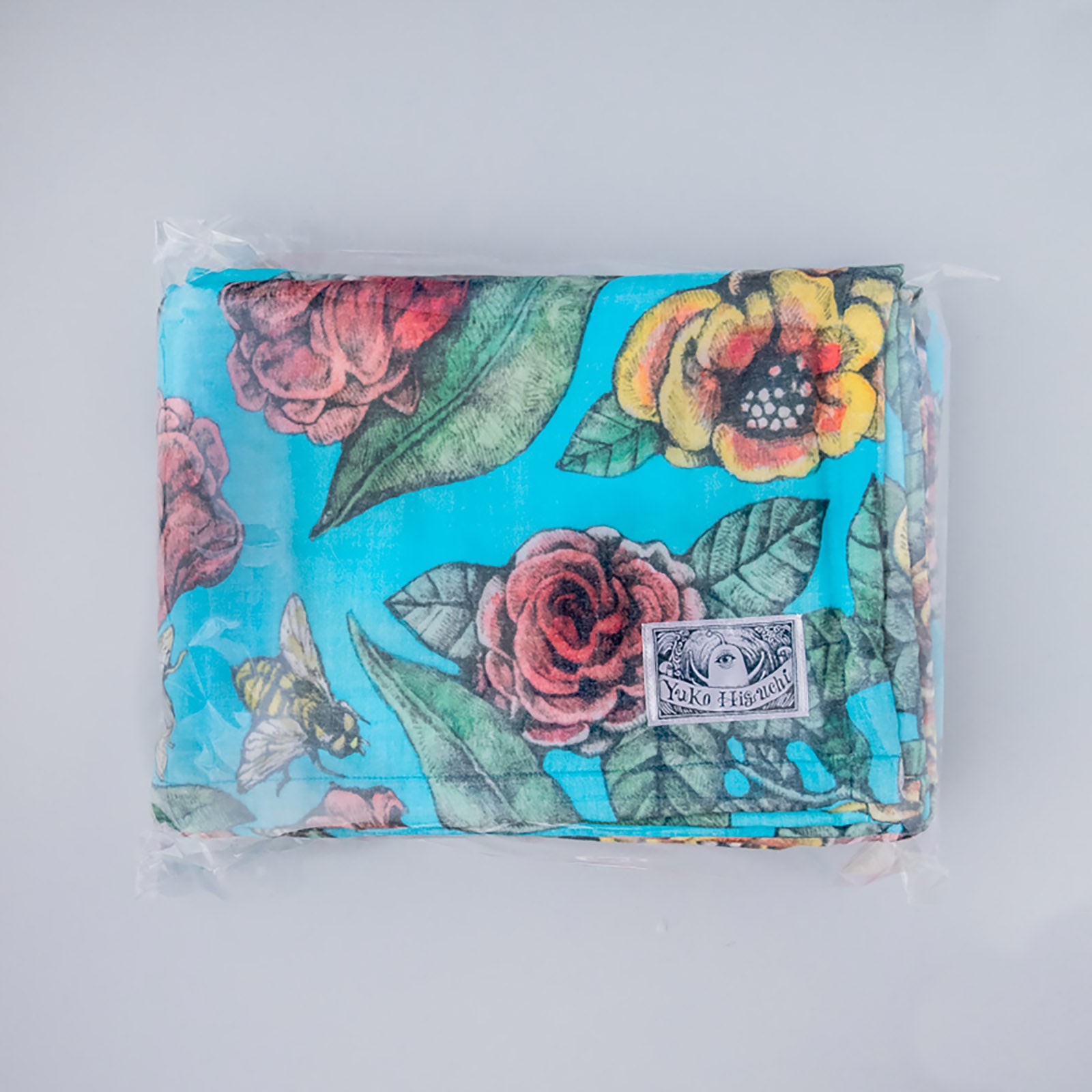 ブランケット【シングルサイズ】青の花柄 – ボリス雑貨店