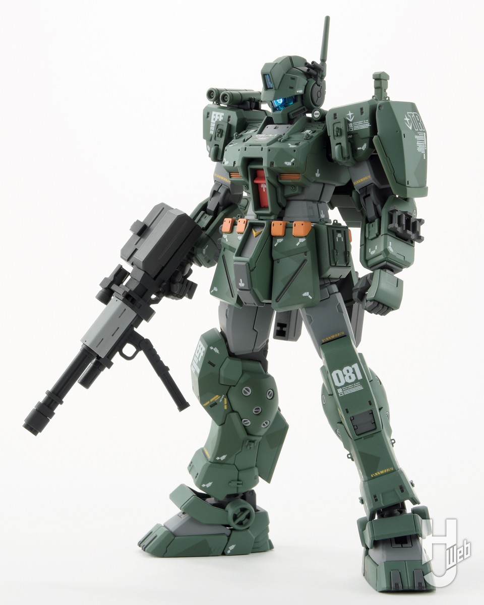 プレバン「HG ジム・スパルタン」をカメラアイの電飾と細部ディテール