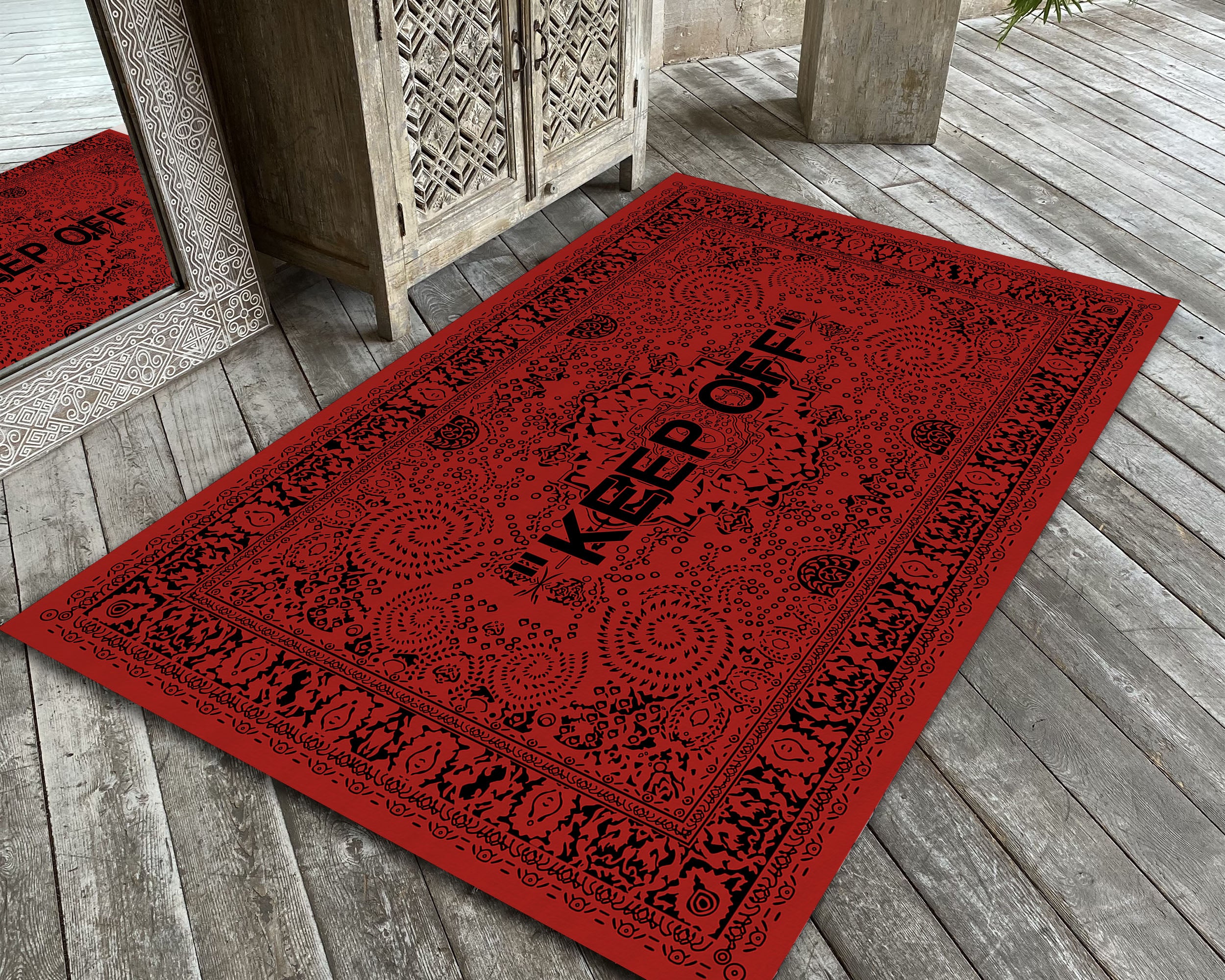 Red and Black Keep Off Rug, Keepoff Mat, Popular IKEA Carpet