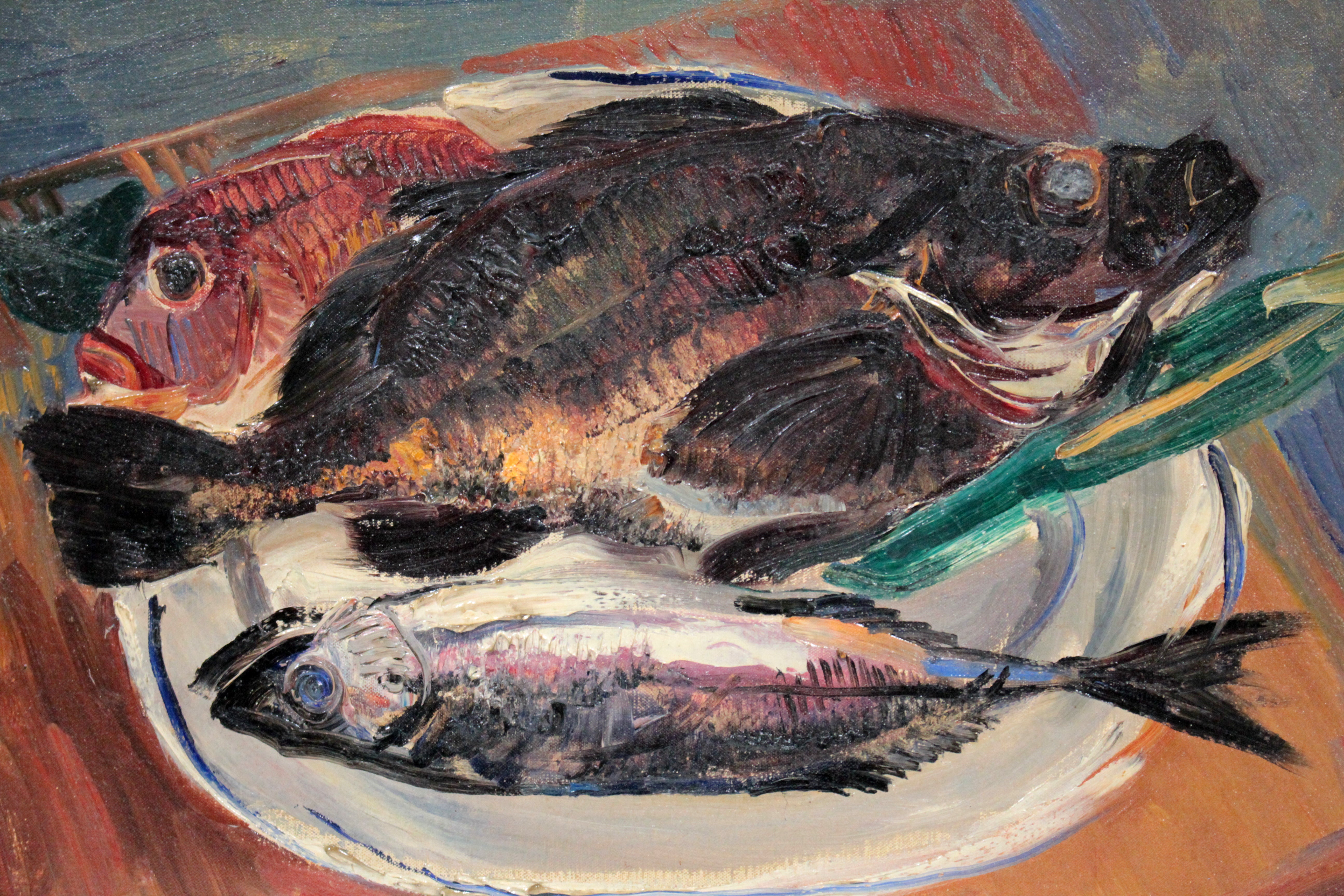 上野山 清貢 『魚』 油彩画 - 北海道画廊