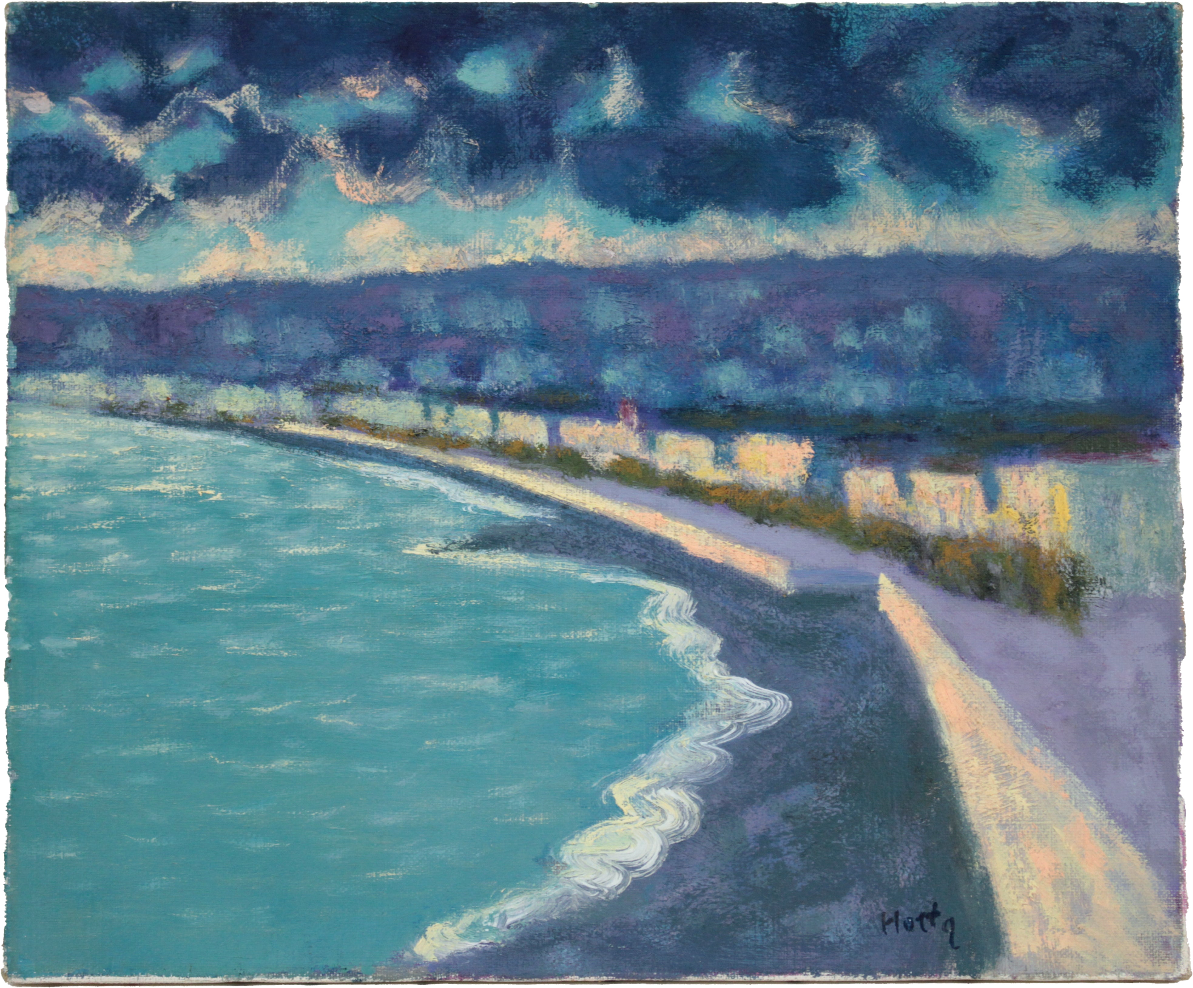 堀田 高 『ニース たそがれ』 油彩画 - 北海道画廊