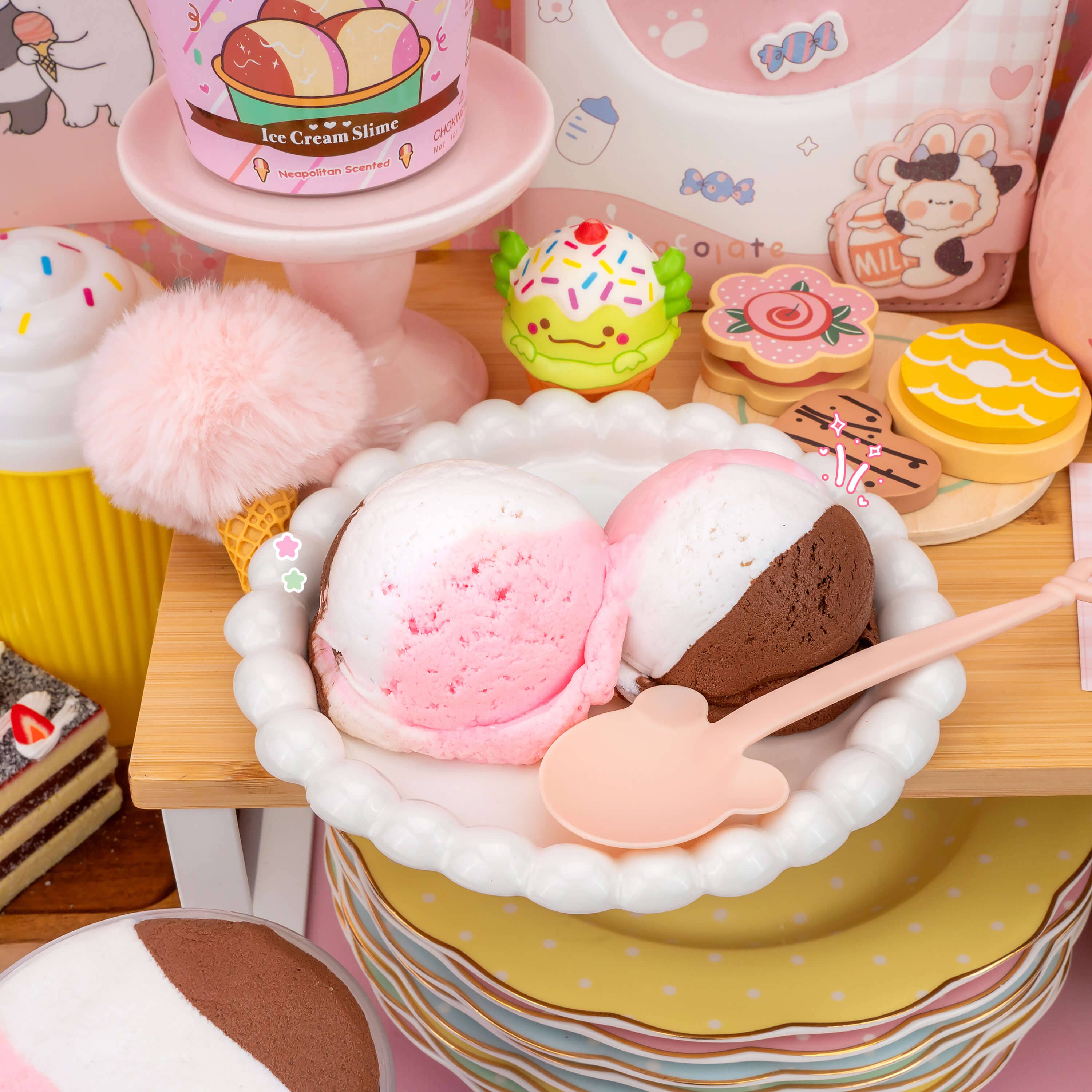 Kawaii Slime Neapolitan Scented Ice Cream Pint Slime – Hopscotch Kids