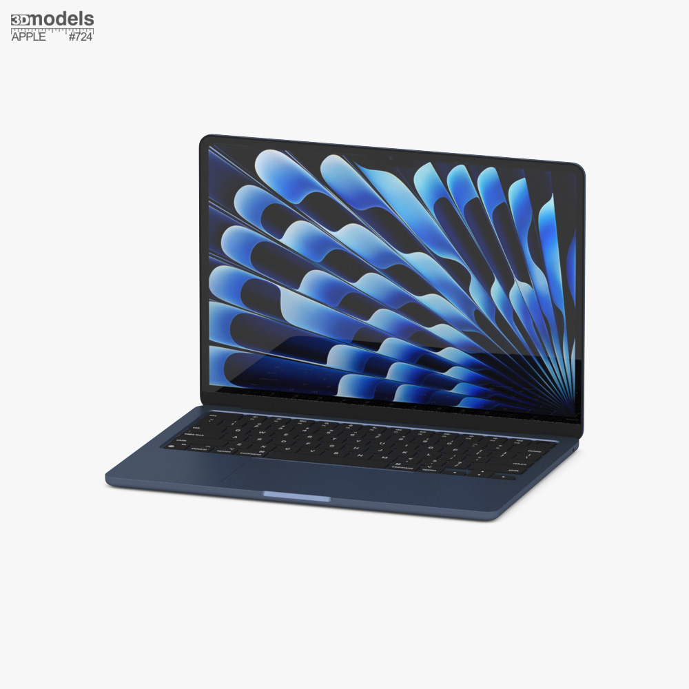 アップル マックブック エア 13インチ M4 2025 ミッドナイト 3Dモデル