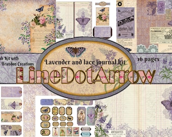 フローラルジャンクジャーナルキット：ヴィンテージブックページ