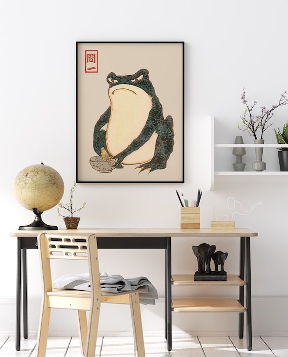 Matsumoto Hoji Art Print, Japanese Frog Poster, Frog, Matsumoto