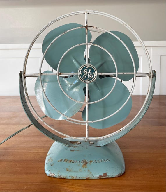 1950s GE Teal Metal Tabletop Fan: Working Rustic Decor - Etsy