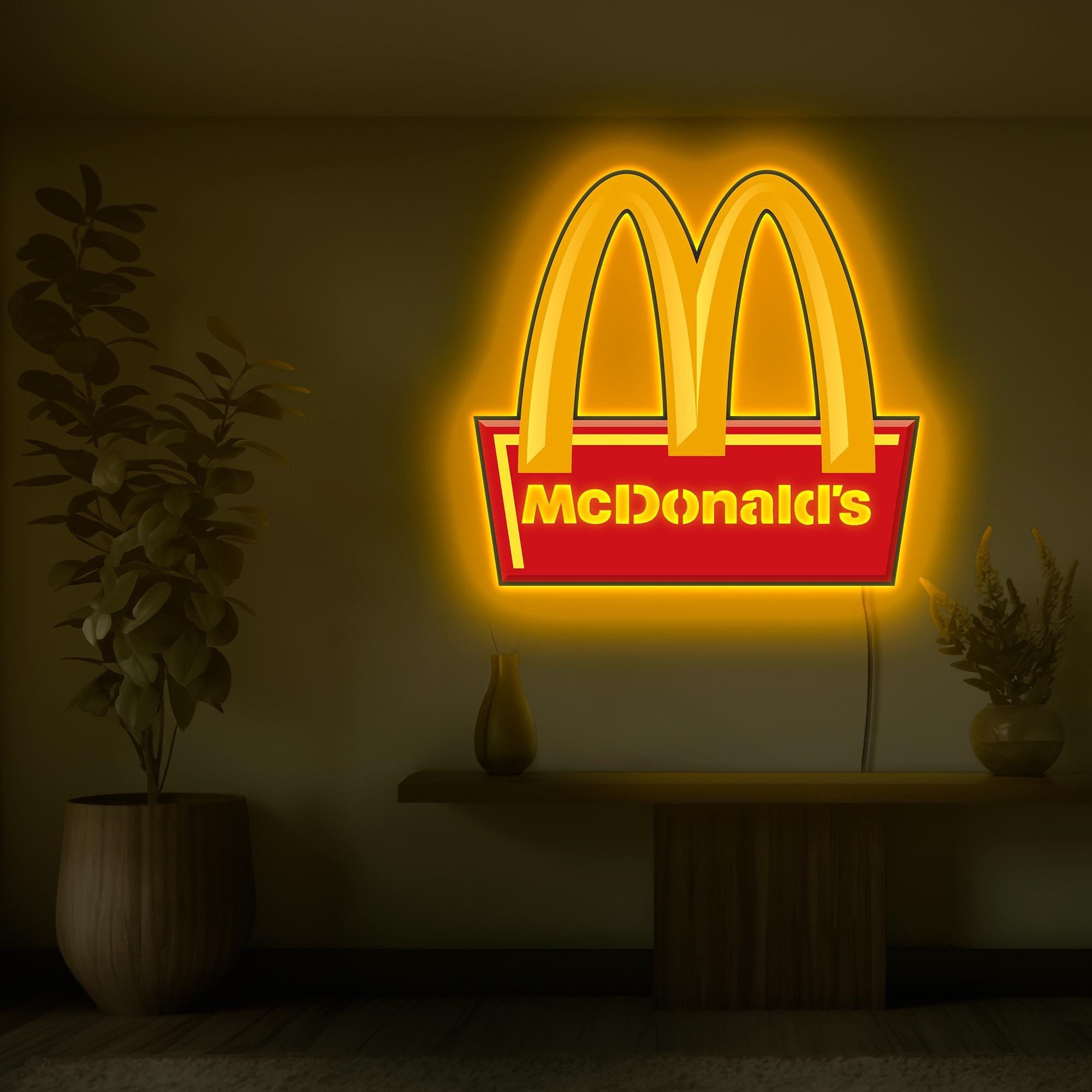 マクドナルドのネオンサイン、マクドナルドのLEDサイン、マクドナルド