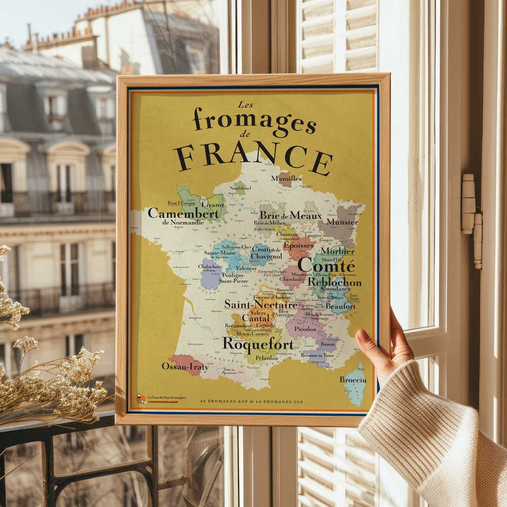 Cheeses of France : the Map - Etsy
