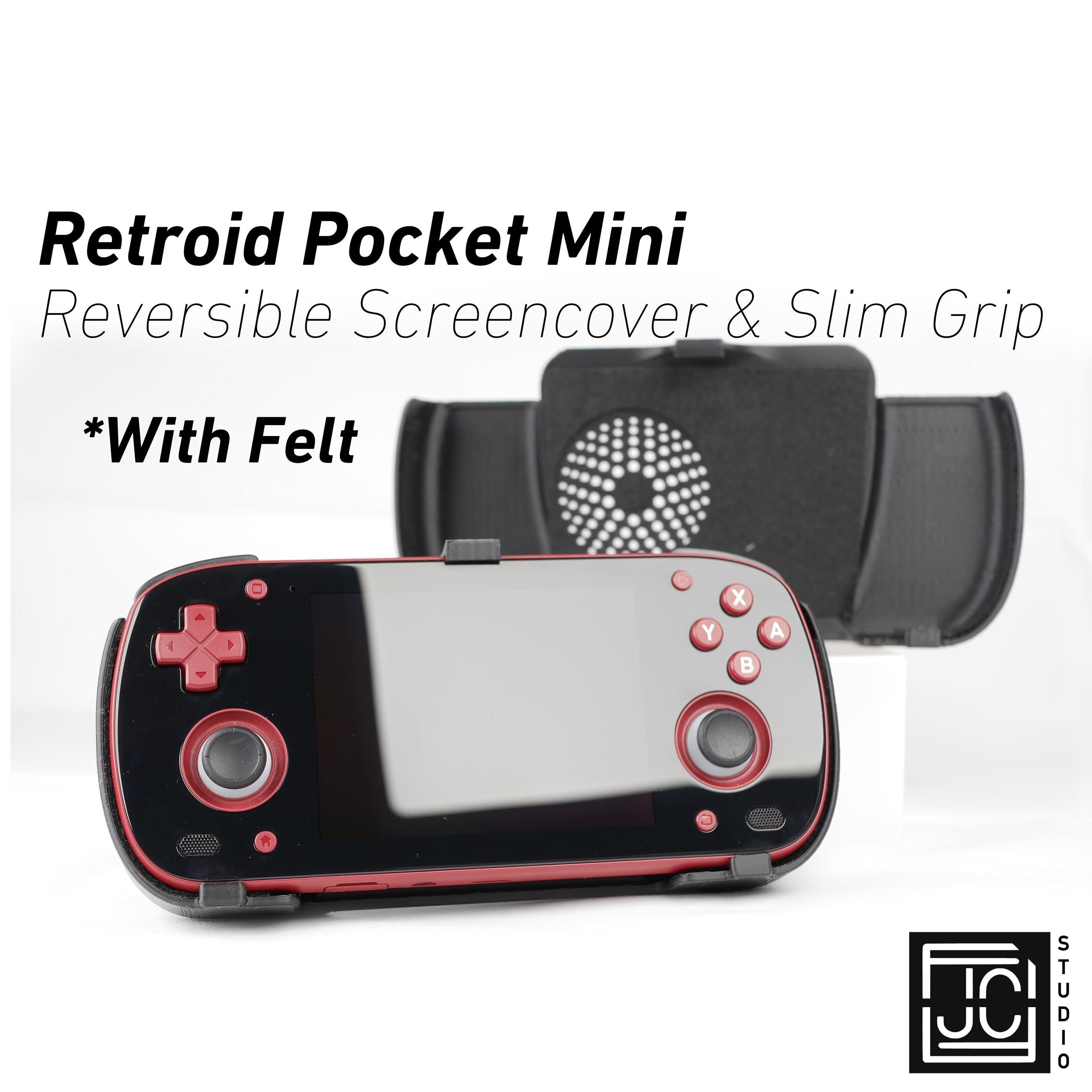 Grip for Retroid Pocket Mini V1 and V2 | 2-in-1 Reversible Screen