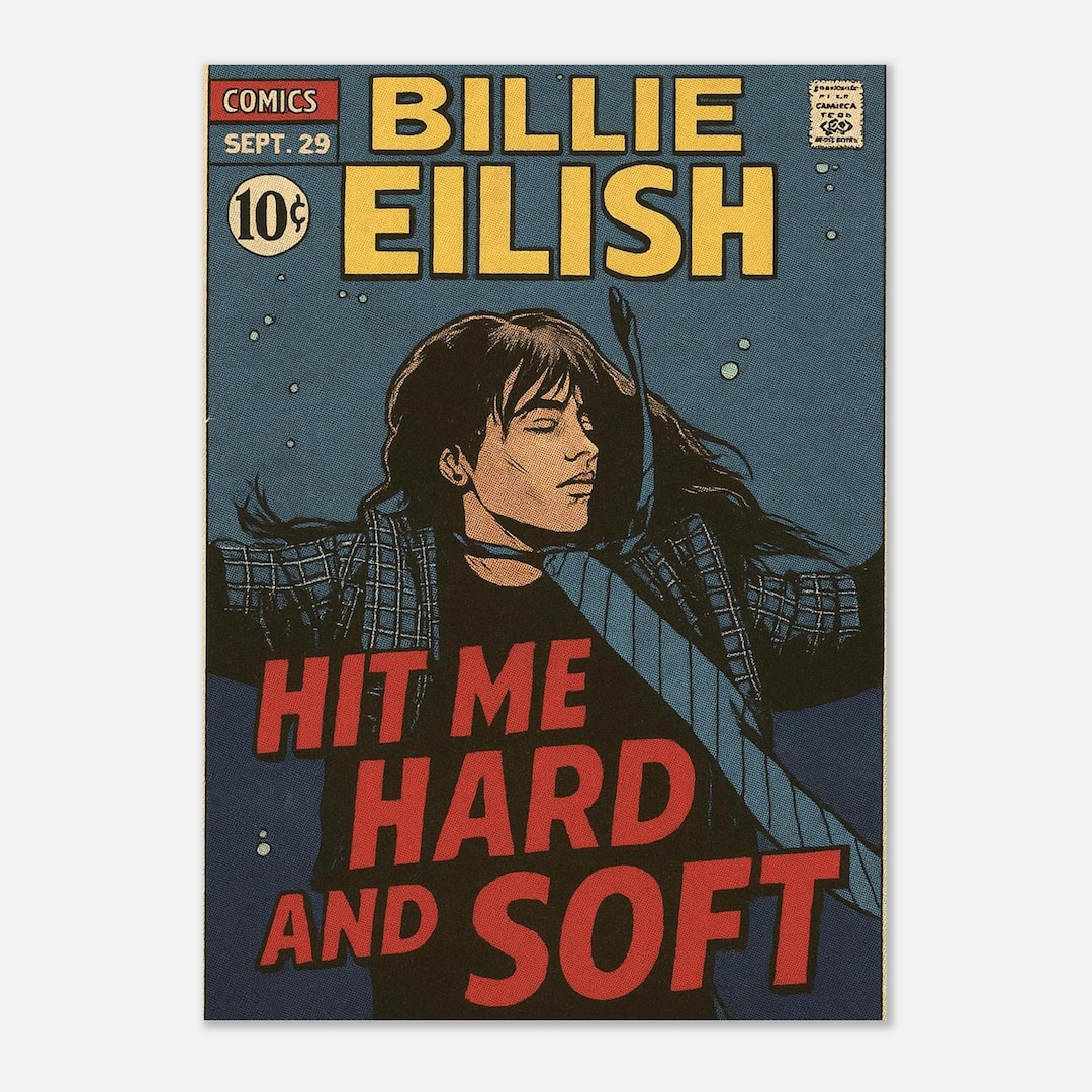 Billie Eilish Comic Poster: Hit Me Hard and Soft Album Art - Etsy
