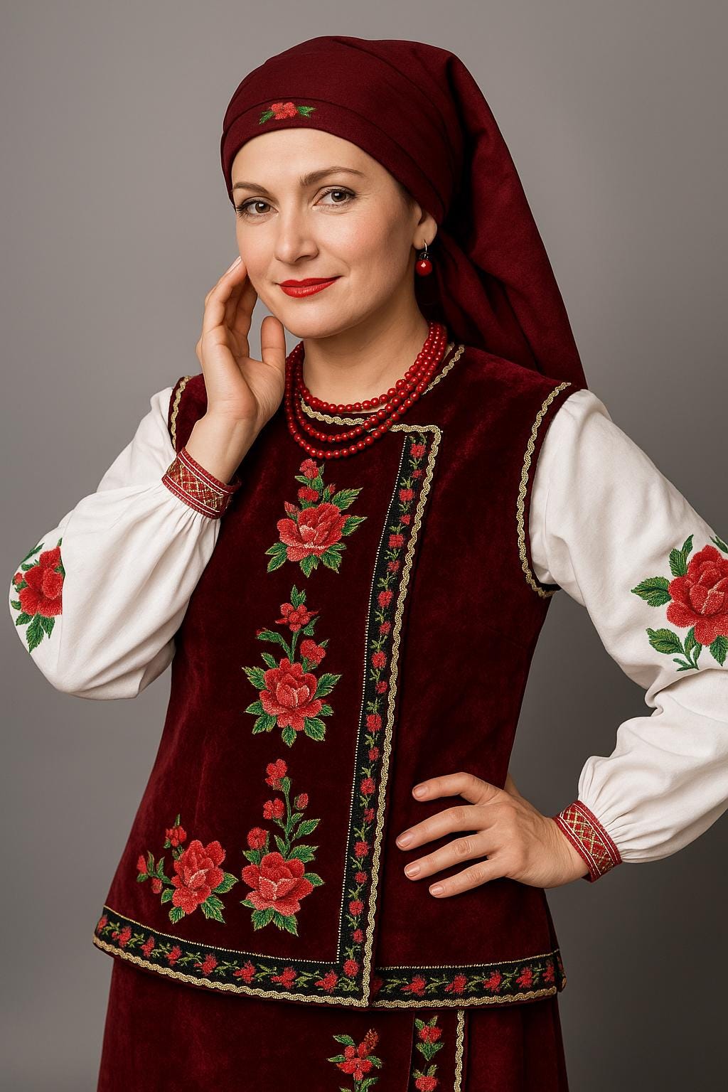 XS-6XL 伝統的なウクライナ民族衣装（ベスト付き）ヴィシヴァンカ衣装