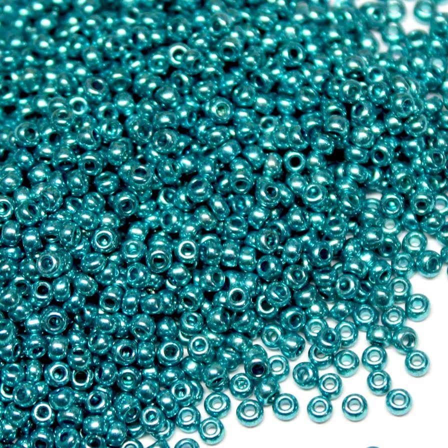 25g Preciosa 6/0 10/0 Seed Czech Beads Aqua Light Blue Metalic