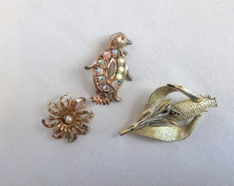 JP792 ヴィンテージ ブローチ3個セット（欠陥品を含む）説明をご覧