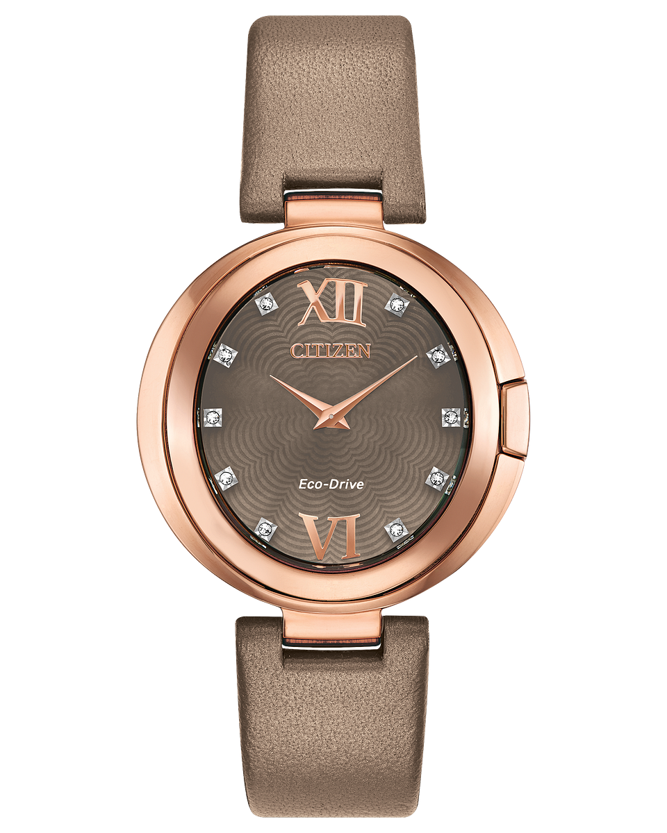 Citizen Women's Capella Eco-Drive Diamond Accents Brown Watch 34MM