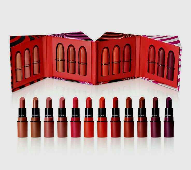 New MAC Holiday Mini Lipstick Gift Set 12 Pieces in Gift Box | eBay