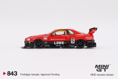 MINI GT NISSAN LB-ER34 Super Silhouette SKYLINE Red/Black #843 1