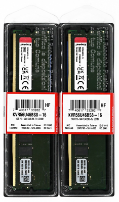 Kingston 32GB (2x16GB) DDR5 5600MHz CL46 UDIMM Desktop Memory