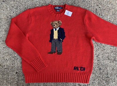 NWT Polo Ralph Lauren 2001 Executive Bear Hand Knit Sweater XXL | eBay