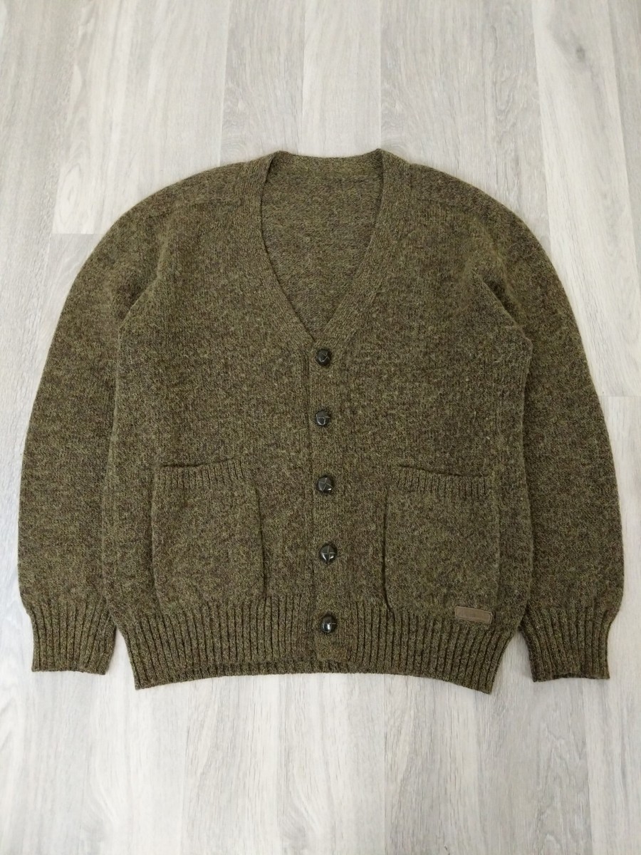 Vintage 60s 70s Mohair Cardigan Sweater Mens Medium Kurt Cobain