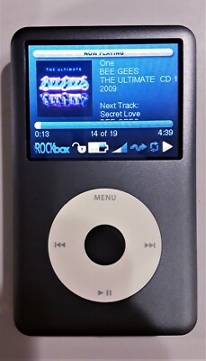 IPOD CLASSIC 6TH GEN GRAY SD 512GB! ROCKBOX! ALUMINIUM METAL FRONT