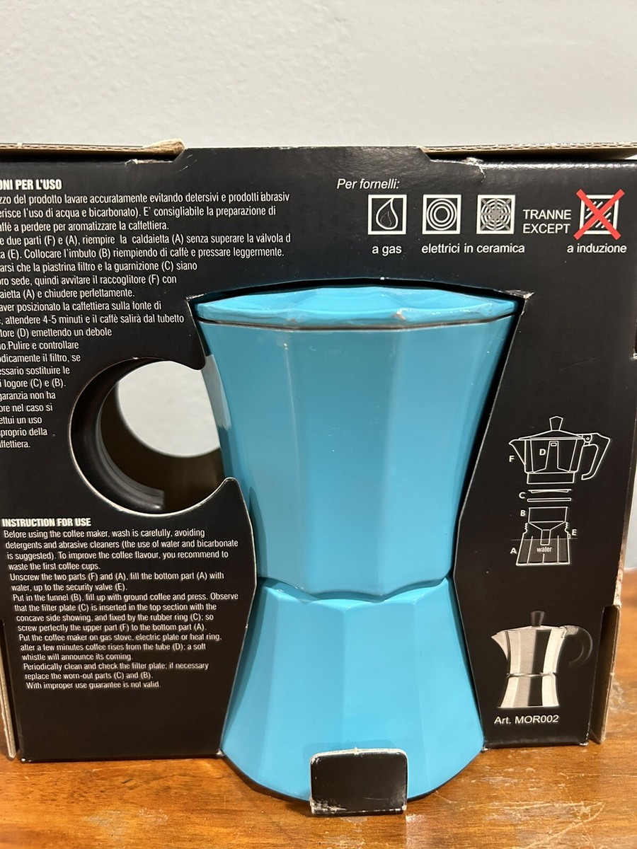 Gnali & Zani Stove Top Espresso Coffee Maker Moka Pot for 3 Cups