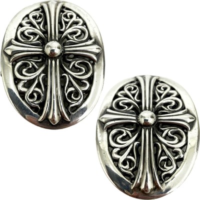 Chrome Hearts BUCKLE OVAL CROSS 1.5/1.5 Classic Silver 1989 Men's