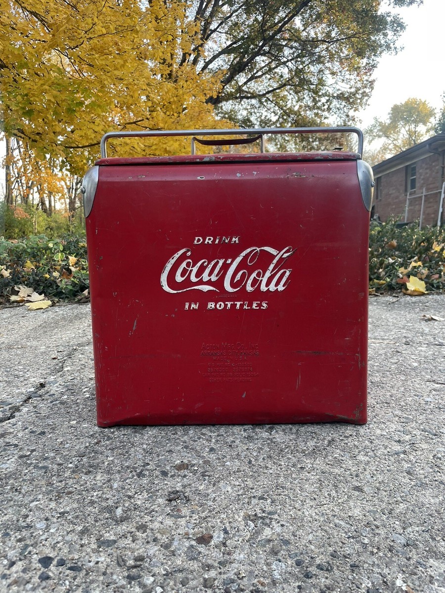 Vintage Coca-Cola Red Metal Ice Chest Cooler | eBay