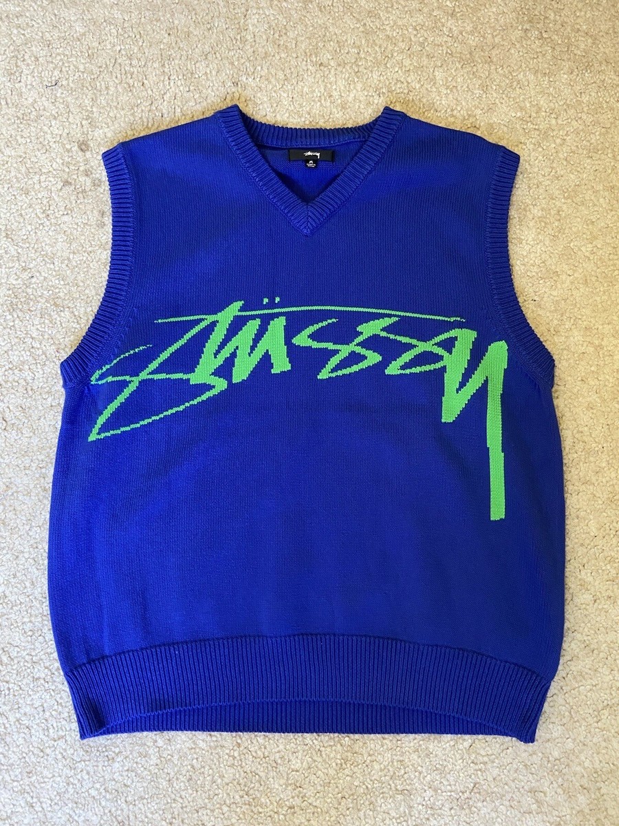 Blue Stussy Sweater Vest w/o Tags Size Medium | eBay